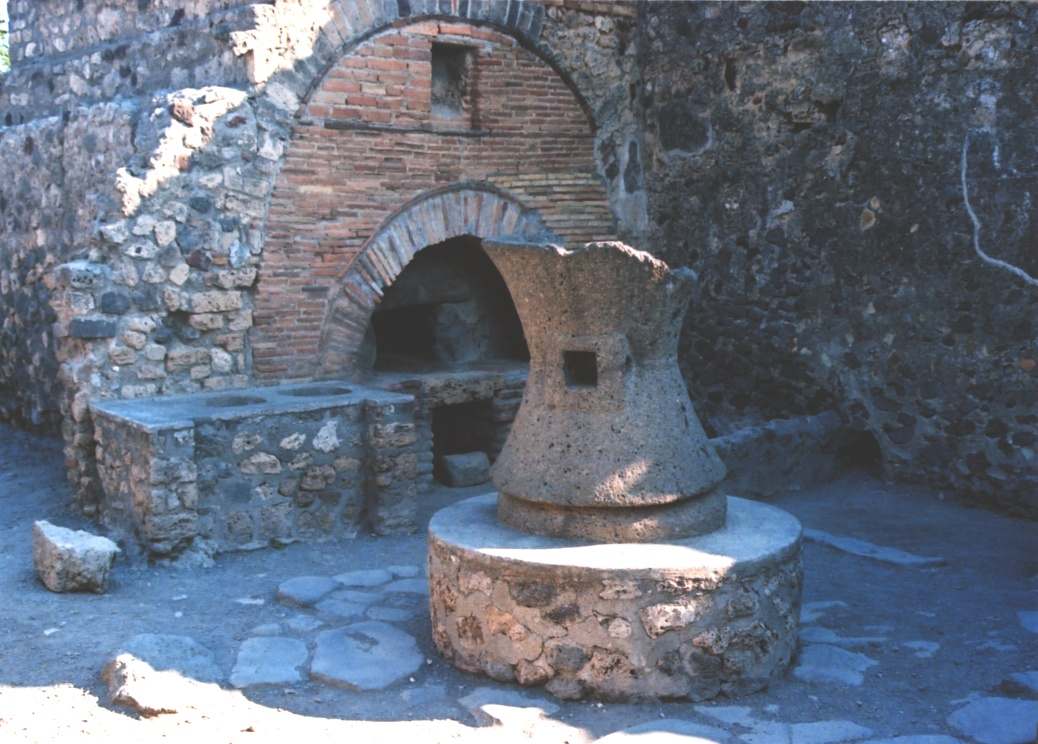 Bakery with oven and mill