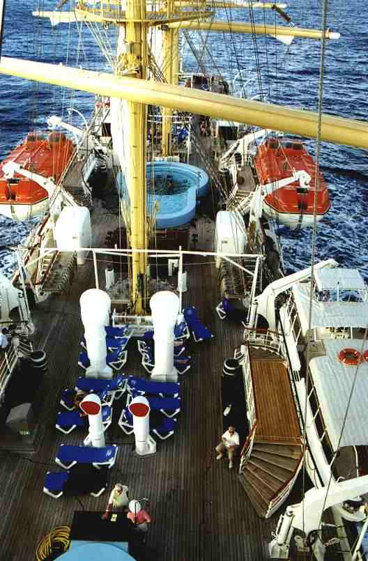Royal Clipper from the mast, 10 Jan 2001