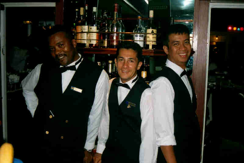 Threequarters of the bar team