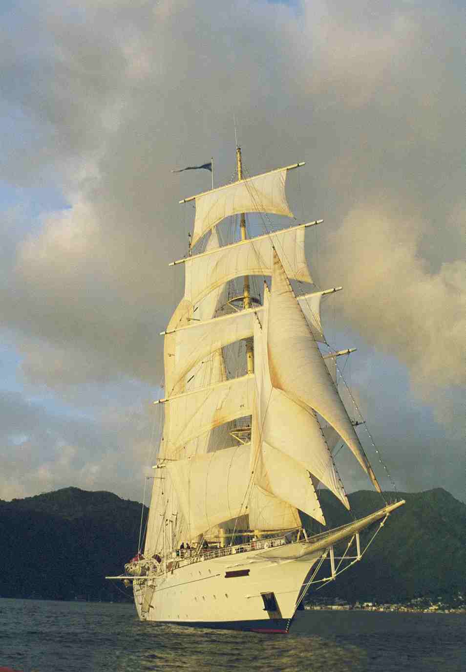 In sail from the bow