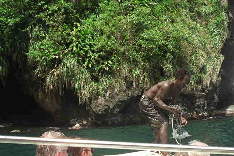 Anchored at Baleine Falls, April 2000