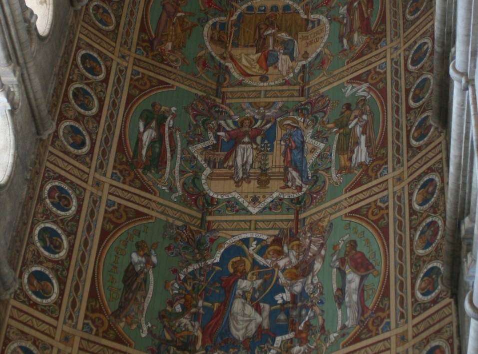 The ceiling of the nave