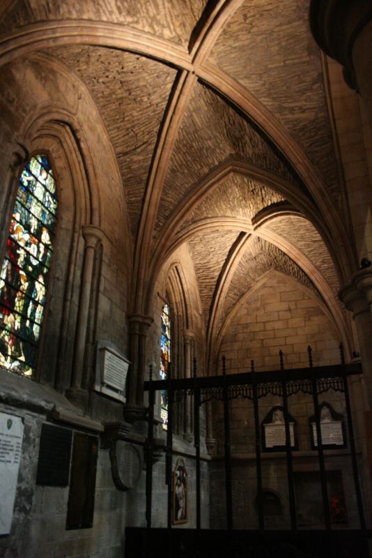 The ceiling of chapels in the South Transept