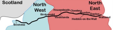 Map showing Hadrian's Wall