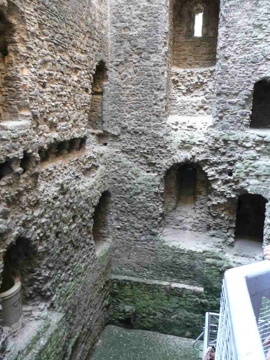 Looking down into the store rooms under the Great Hall