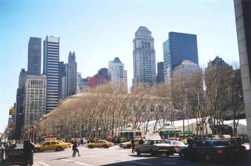 Looking along 42nd Street at 6th Avenue